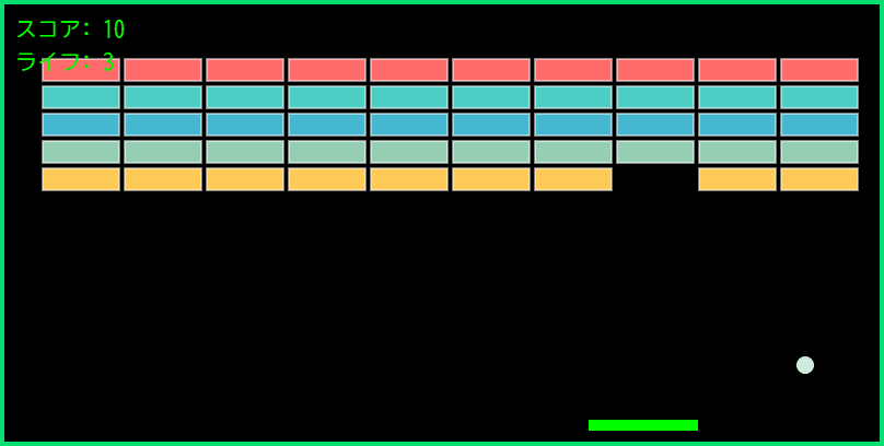 ブロックくずしのスクリーンショット
